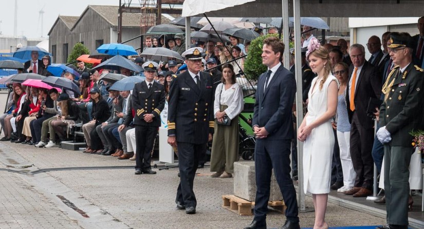 Baptismal ceremony of the RV Belgica.