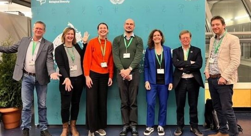 Une partie de la délégation de l’IRSNB à la COP15 de la Convention des Nations Unies sur la diversité biologique, Montréal, Canada, décembre 2022. (Image : IRSNB)