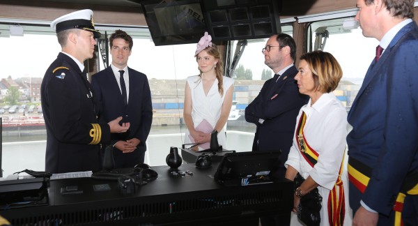 Princess Elisabeth visiting the RV Belgica.