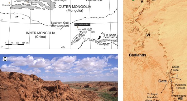 Bayan Mandahu (Inner Mongolia, China) where the Kryptobaatar specimen was found.