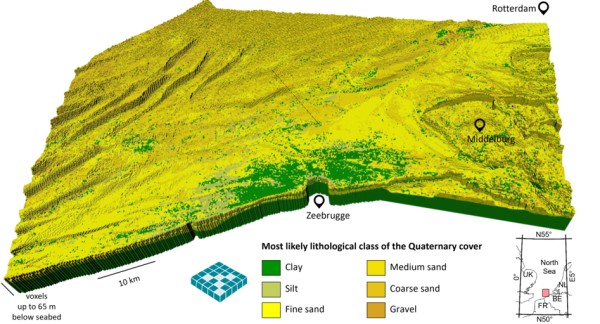 Transnational model of the subsurface resources of the Quaternary sediments of the territorial sea and the exclusive economic zone of Belgium and the Netherlands (south of Rotterdam).